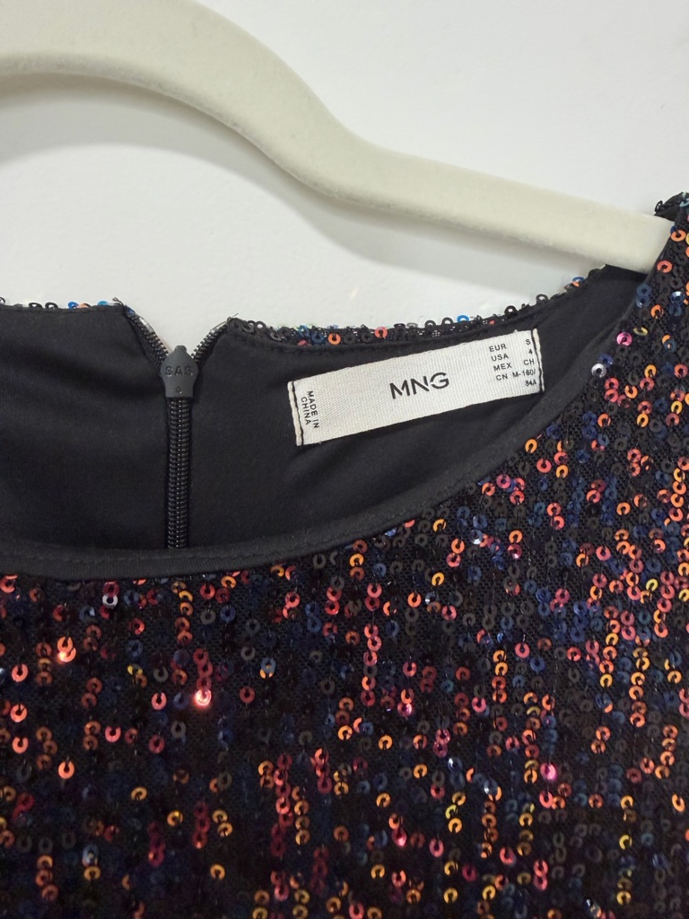 MANGO multicolored sequin long sleeve mini dress - Picture 4 of 5